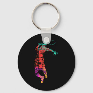 Chaveiro Badminton Jogador Colorido Shuttle Racket Badminto