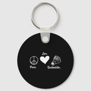 Chaveiro Badminton Jogador de Badminton do Peace Love