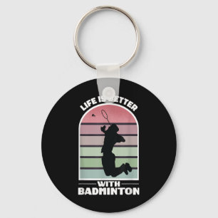 Chaveiro Badminton Life Engraçado Shuttle Retro Game