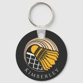 Chaveiro Badminton Modern Player Personalizado Treinador Bi