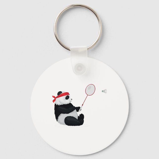 Chaveiro Badminton Panda Engraçada Bela Boca Humor E (Frente)