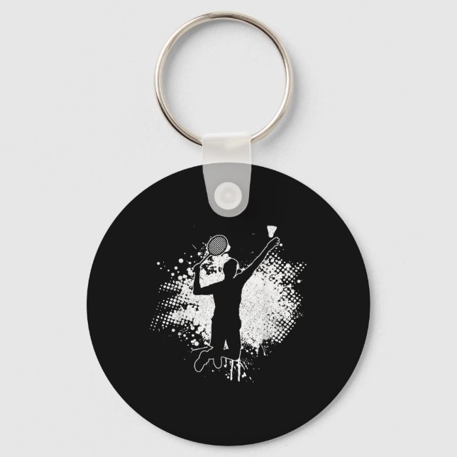 Chaveiro Badminton Player Vintage Badminton (Frente)