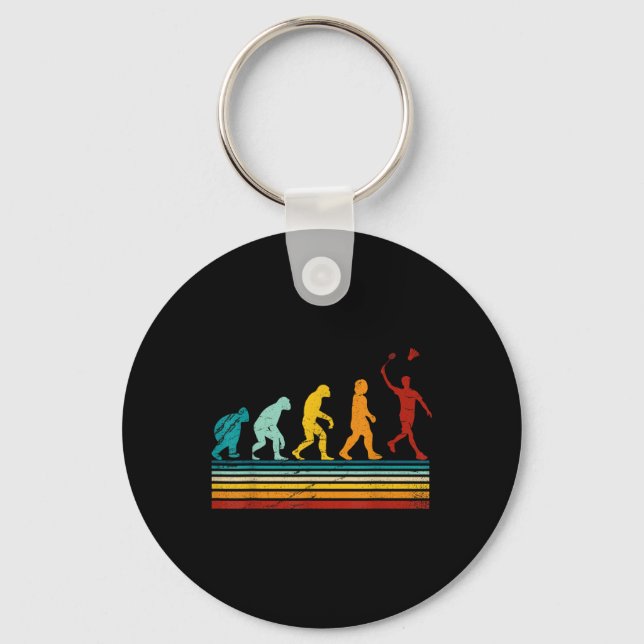 Chaveiro Badminton Retro Com Evolução do Volante Darwin (Frente)