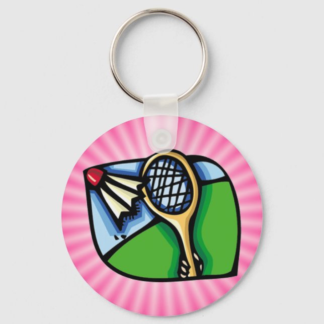 Chaveiro Badminton Rosa (Frente)