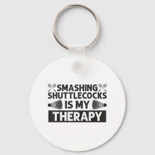 Chaveiro Badminton Smashing Shuttles Racquet Sport