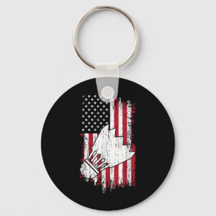Chaveiro Badminton - Usa Suportes de Badminton com Bandeira