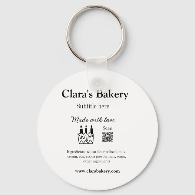 Chaveiro Bagaço de padaria adiciona ingredientes feitos com (Frente)