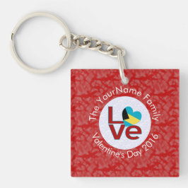 Chaveiro Bahaman Flag Heart Red LOVE