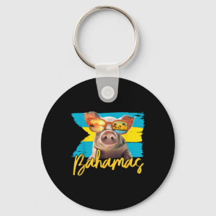 Chaveiro Bahamas Nadando Porcos Caribe Praia Trilhos Verão
