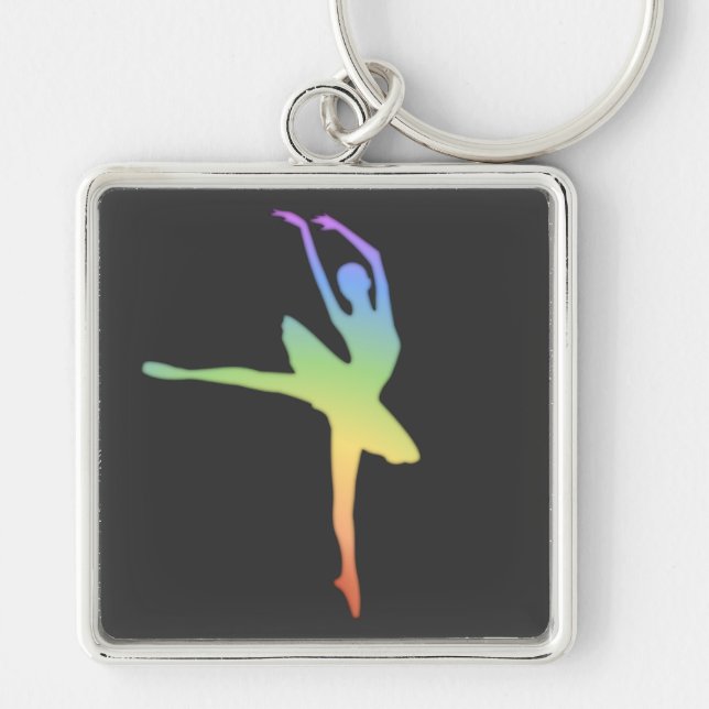 Chaveiro Bailarina - arco-íris 1 (Frente)