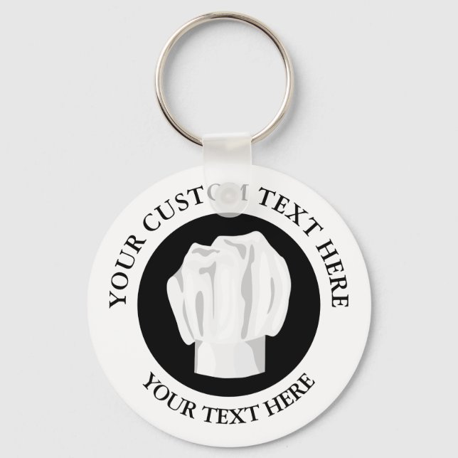 Chaveiro Bakery Chef Hat Custom Text Logo Icon Keychain (Frente)