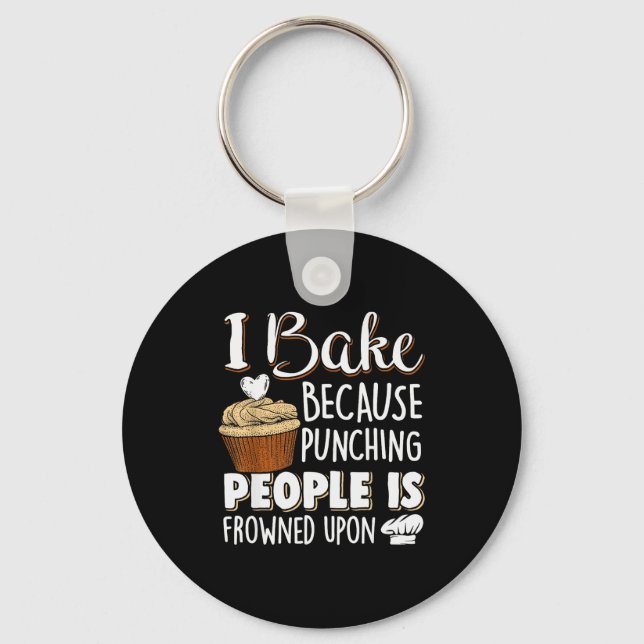 Chaveiro Baking Lover Punching People - Baker &amp; Cupcake (Frente)