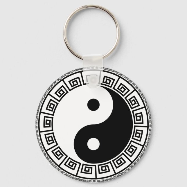 Chaveiro Balança: Ba Gua, oito trigramas yin yang TCM (Frente)