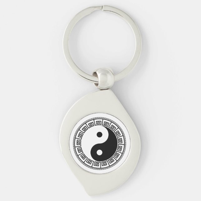 Chaveiro Balança: Ba Gua, oito trigramas yin yang TCM (Frente)