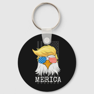 Chaveiro Bald Eagle 4 De Julho Trump American Flag Funny