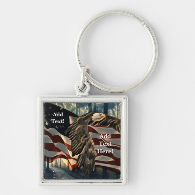 Chaveiro Bald Eagle American Flag Country Road (Frente)