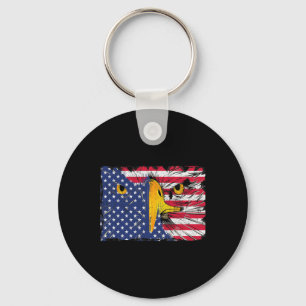 Chaveiro Bald Eagle American Flag USA 4 De Julho