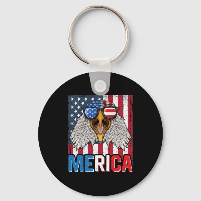 Chaveiro Bald Eagle Merica 4 de julho (Frente)