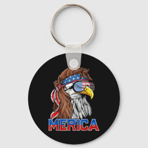 Chaveiro Bald Eagle Mullet Merica American Flag Patriótico