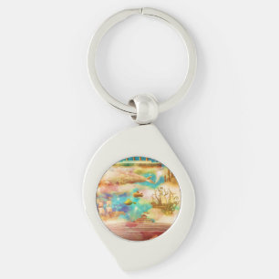 Chaveiro Baleias azuis do céu viagens vintage