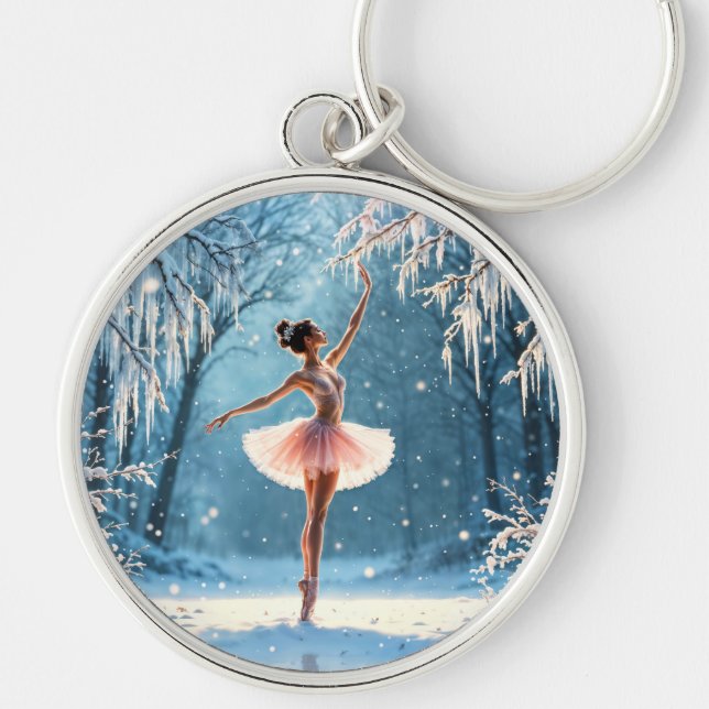 Chaveiro Ballerina, brilhante dança da elegância da moda (Frente)