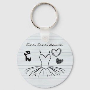 Chaveiro Ballerina Dance Doodles e Balé de Papel para Noteb