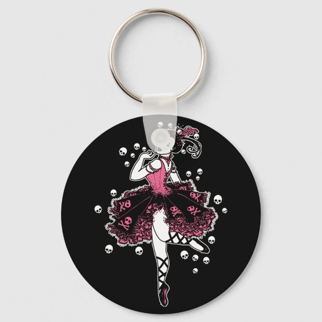 Chaveiro Ballerina Gótica a Rosa (Frente)