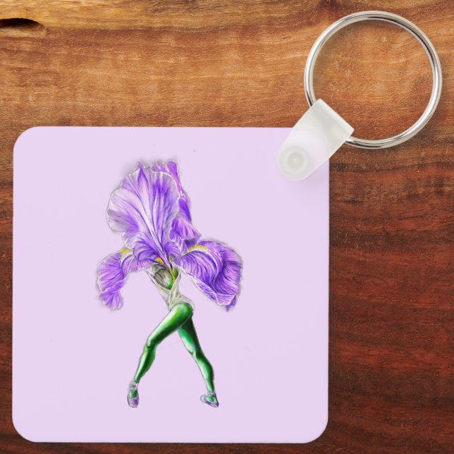 Chaveiro Ballerina Iris Flower Balé (Verso)