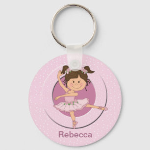Chaveiro Ballerina rosa-branca personalizada
