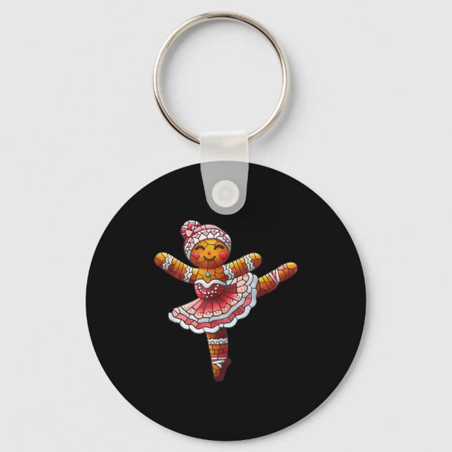 Chaveiro Ballet Dancer Gingerbread Christmas Dance Teacher  (Frente)