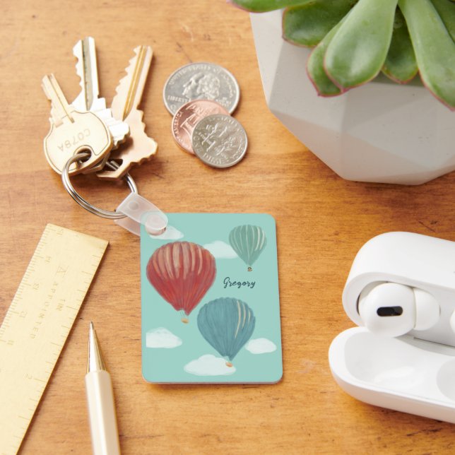 Chaveiro Balões de ar quente pintados personalizados (Mesa)
