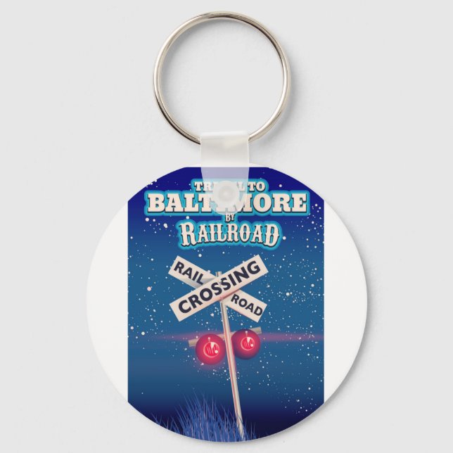 Chaveiro Baltimore Railroad crossing travel poster. (Frente)