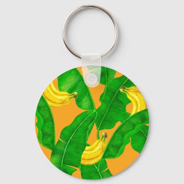 Chaveiro Bananas e folhas design (Frente)