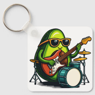 Chaveiro Banda de Fruta Legal da Arte Guitarista Avocado