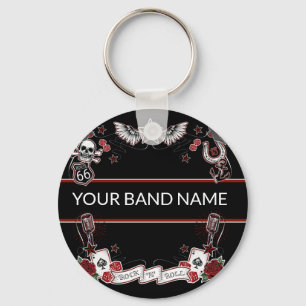 Chaveiro Banda Personalizada Merch Rockabilly Rock & Roll M