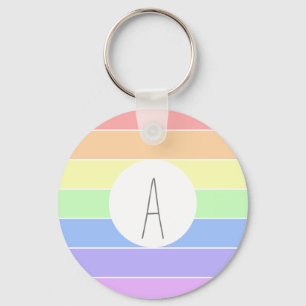 Chaveiro Bandas Coloridas do Arco-Íris de Pastel Monogramad