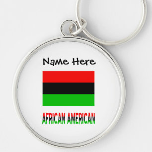 Chaveiro Bandeira Afro-Americana e Diáspora com Seu Nome