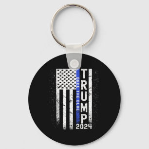 Chaveiro Bandeira americana 2024 apoie o azul Linha azul 4