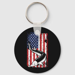 Chaveiro Bandeira Americana 4 De Julho Pesca De Esturjão Pa