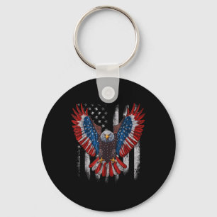 Chaveiro Bandeira Americana Águia Careca 4 De Julho EUA Pat