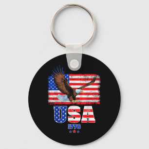 Chaveiro Bandeira Americana Águia Patriótica Dia da Indepen