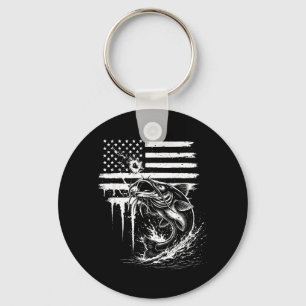 Chaveiro Bandeira Americana Bagre Peixe Pescaria Amante Hom
