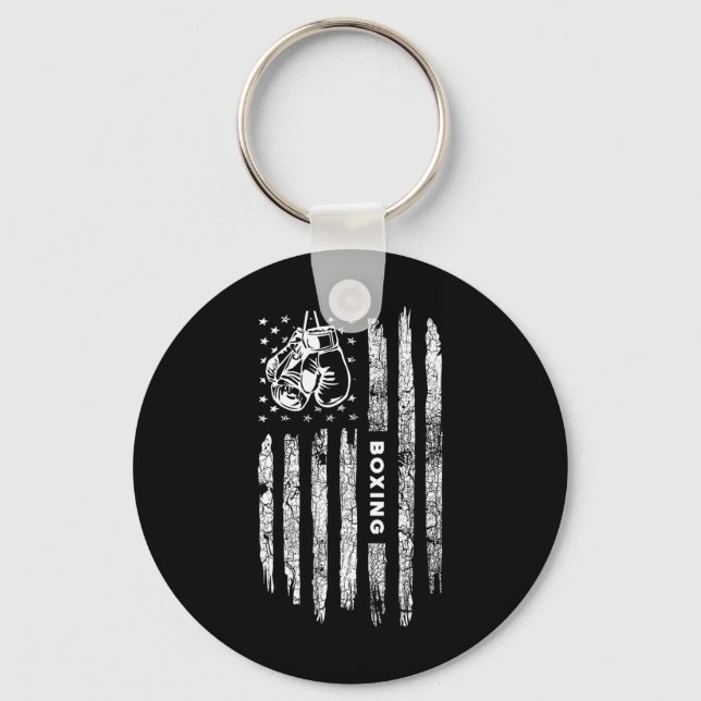Chaveiro Bandeira Americana Boxe Distressed - Boxer Vintage (Frente)