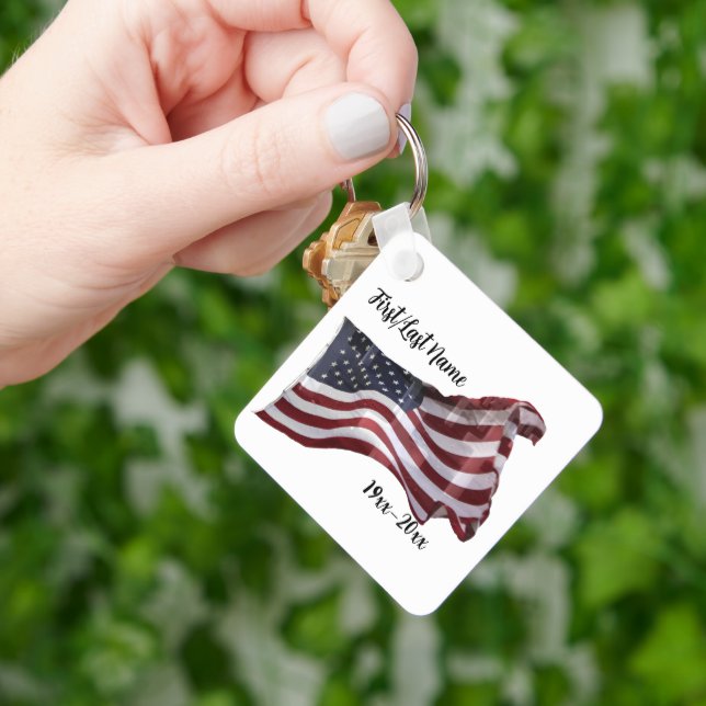 Chaveiro Bandeira Americana com Cruzes (Mão)