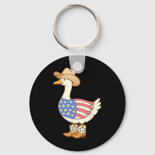 Chaveiro Bandeira Americana Cowboy Ganso 4 De Julho