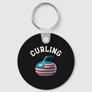 Chaveiro Bandeira Americana Curling Usa 4 De Julho Homem Mu