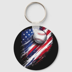 Chaveiro Bandeira americana de beisebol meninos meninas hom