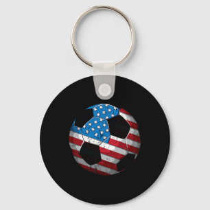 Chaveiro Bandeira Americana de Futebol Fofo 4 de Julho Engr