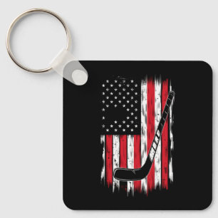 Chaveiro Bandeira Americana de Hóquei Esportes Retro Vintag
