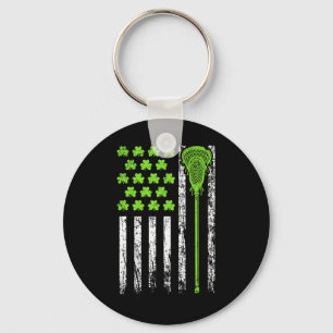 Chaveiro Bandeira Americana de Lacrosse Engraçada Dia de Sã